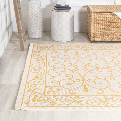Tapis d'intérieur/extérieur à tissage texturé en filigrane JONATHAN Y