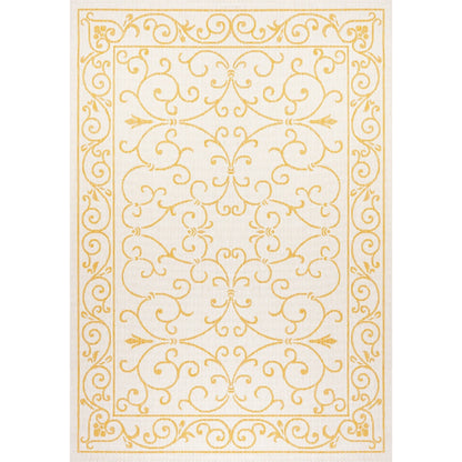 Tapis d'intérieur/extérieur à tissage texturé en filigrane JONATHAN Y