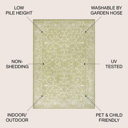 Tapis d'intérieur/extérieur à tissage texturé en filigrane JONATHAN Y
