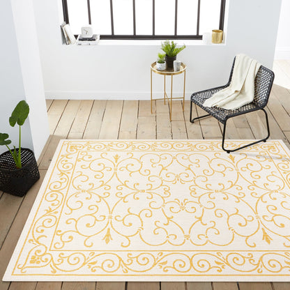 Tapis d'intérieur/extérieur à tissage texturé en filigrane JONATHAN Y