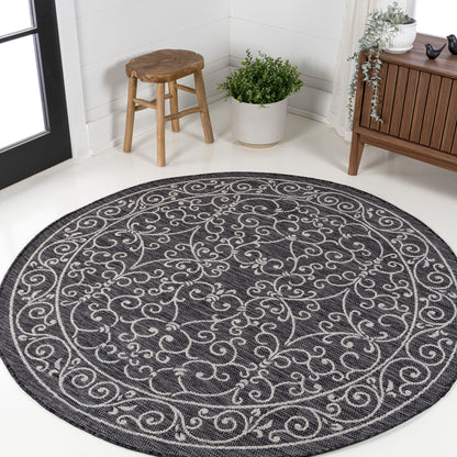 Tapis d'intérieur/extérieur à tissage texturé en filigrane JONATHAN Y