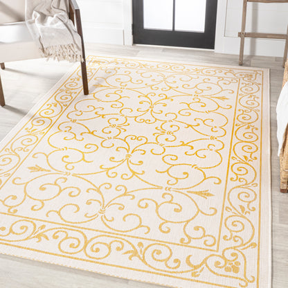 Tapis d'intérieur/extérieur à tissage texturé en filigrane JONATHAN Y
