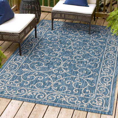 Tapis d'intérieur/extérieur à tissage texturé en filigrane JONATHAN Y