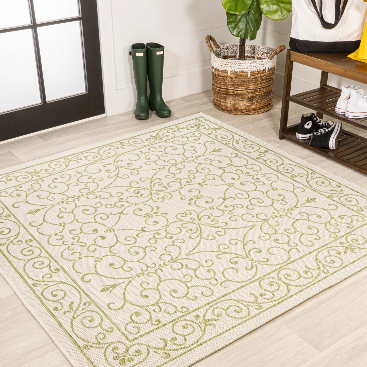 Tapis d'intérieur/extérieur à tissage texturé en filigrane JONATHAN Y