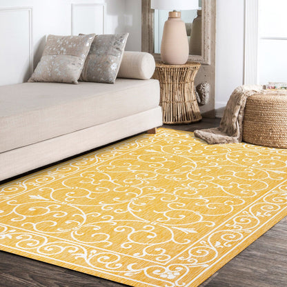 Tapis d'intérieur/extérieur à tissage texturé en filigrane JONATHAN Y