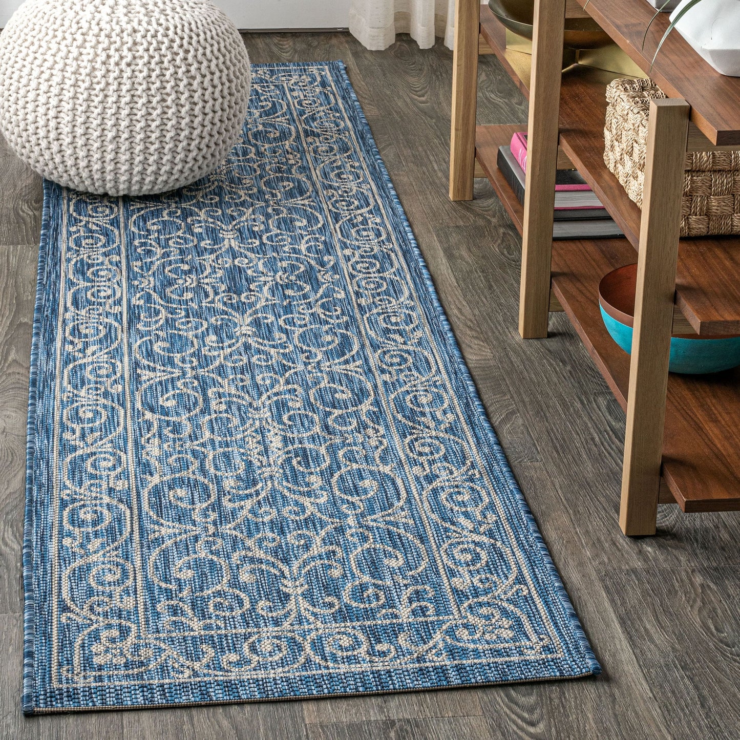 Tapis d'intérieur/extérieur à tissage texturé en filigrane JONATHAN Y