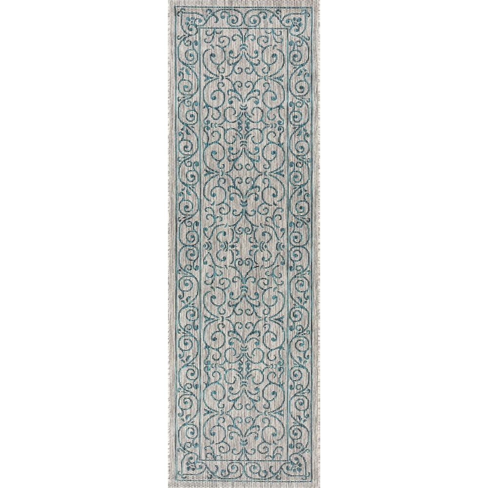 Tapis d'intérieur/extérieur à tissage texturé en filigrane JONATHAN Y