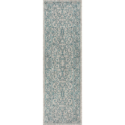 Tapis d'intérieur/extérieur à tissage texturé en filigrane JONATHAN Y