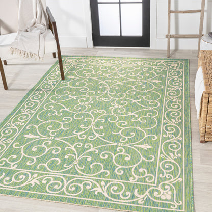 Tapis d'intérieur/extérieur à tissage texturé en filigrane JONATHAN Y