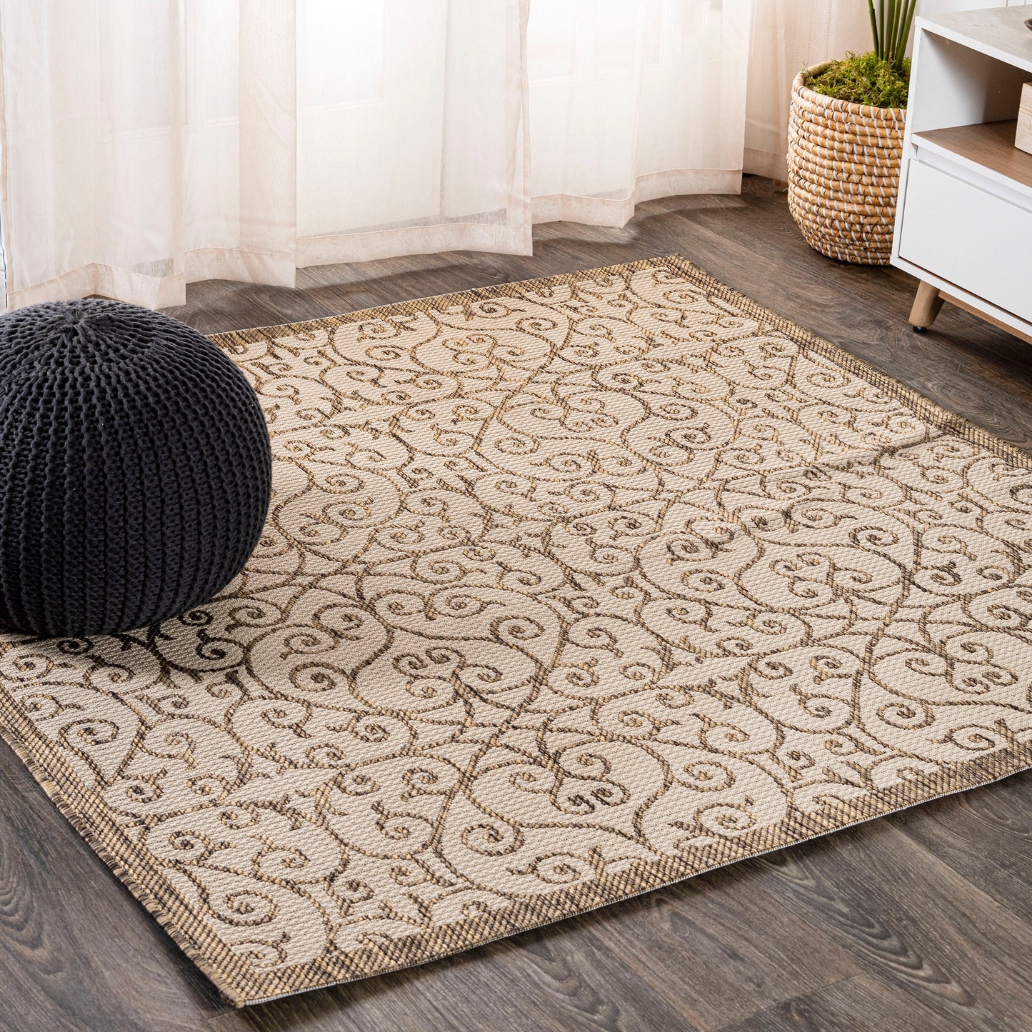 Tapis d'intérieur/extérieur texturé JONATHAN Y Ourika