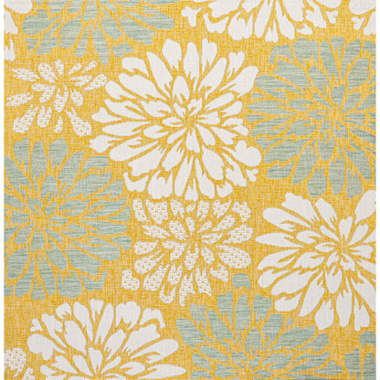 Tapis d'intérieur/extérieur à tissage texturé floral JONATHAN Y