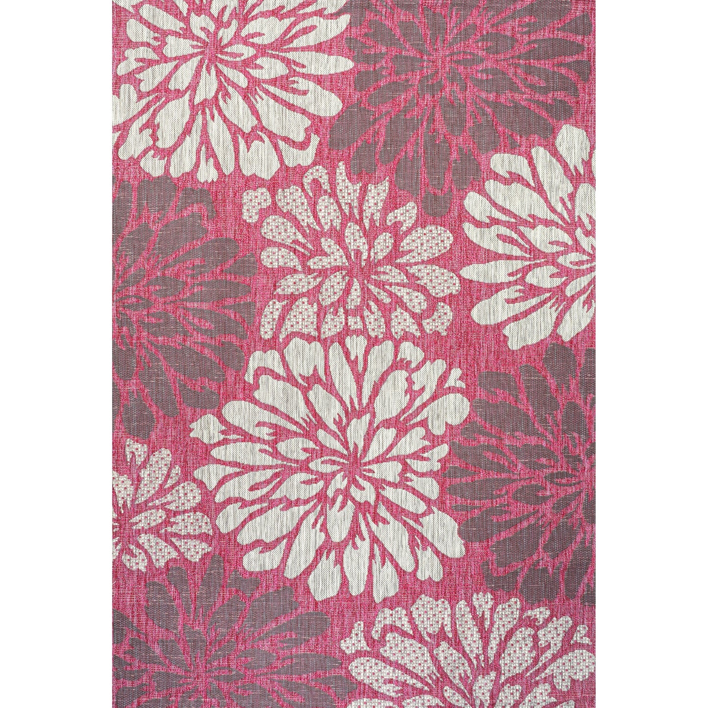 Tapis d'intérieur/extérieur à tissage texturé floral JONATHAN Y