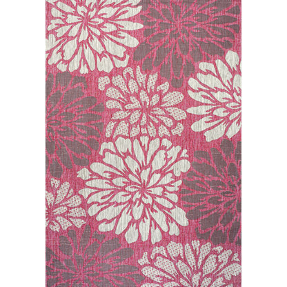 Tapis d'intérieur/extérieur à tissage texturé floral JONATHAN Y
