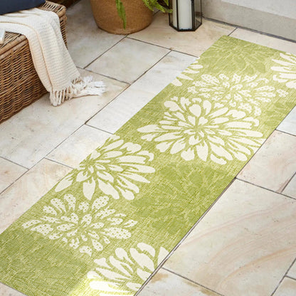 Tapis d'intérieur/extérieur à tissage texturé floral JONATHAN Y