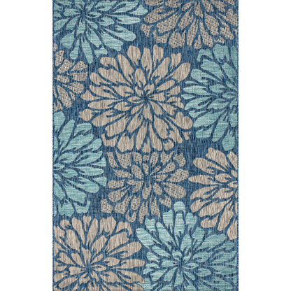 Tapis d'intérieur/extérieur à tissage texturé floral JONATHAN Y