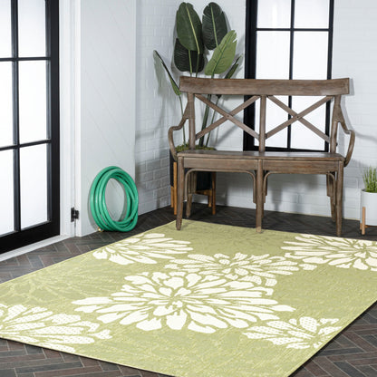 Tapis d'intérieur/extérieur à tissage texturé floral JONATHAN Y
