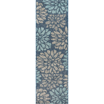 Tapis d'intérieur/extérieur à tissage texturé floral JONATHAN Y