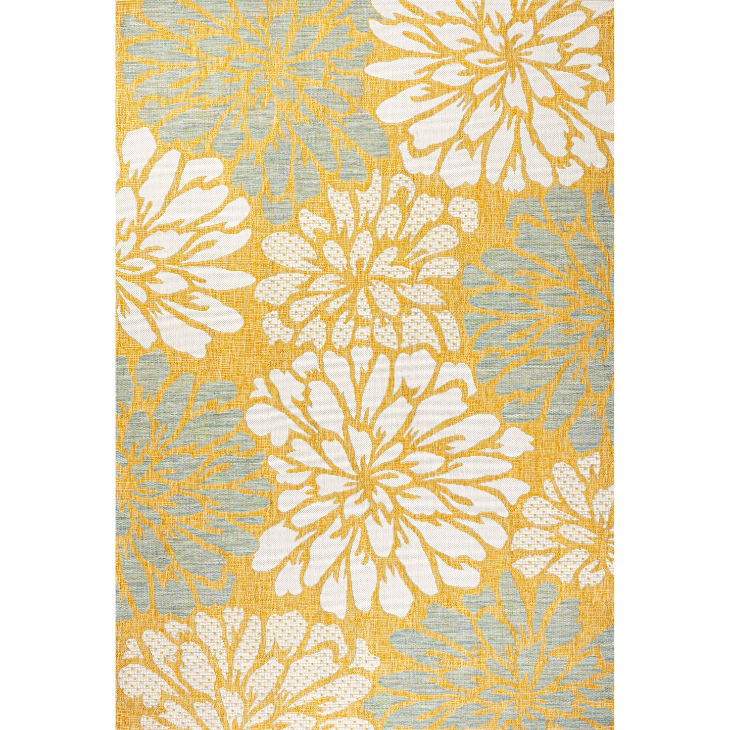 Tapis d'intérieur/extérieur à tissage texturé floral JONATHAN Y