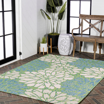 Tapis d'intérieur/extérieur à tissage texturé floral JONATHAN Y