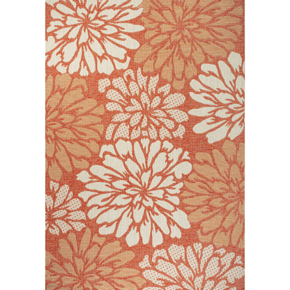 Tapis d'intérieur/extérieur à tissage texturé floral JONATHAN Y