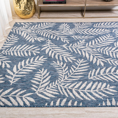 JONATHAN Y Tapis intérieur/extérieur à fronde de palmier Galon