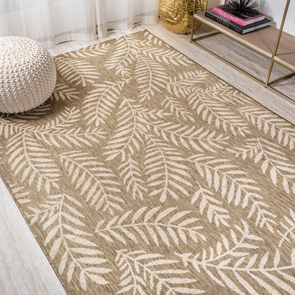 JONATHAN Y Tapis intérieur/extérieur à fronde de palmier Galon