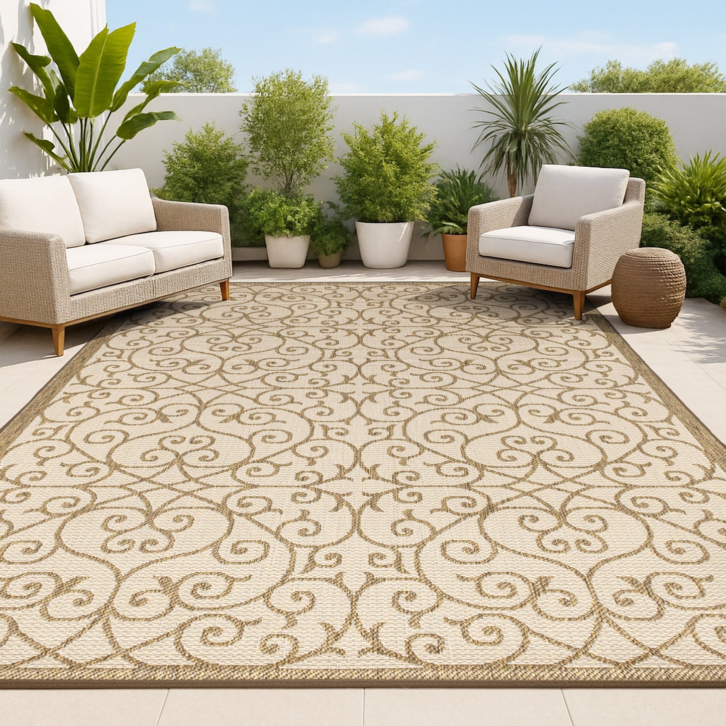 Tapis d'intérieur/extérieur texturé JONATHAN Y Ourika