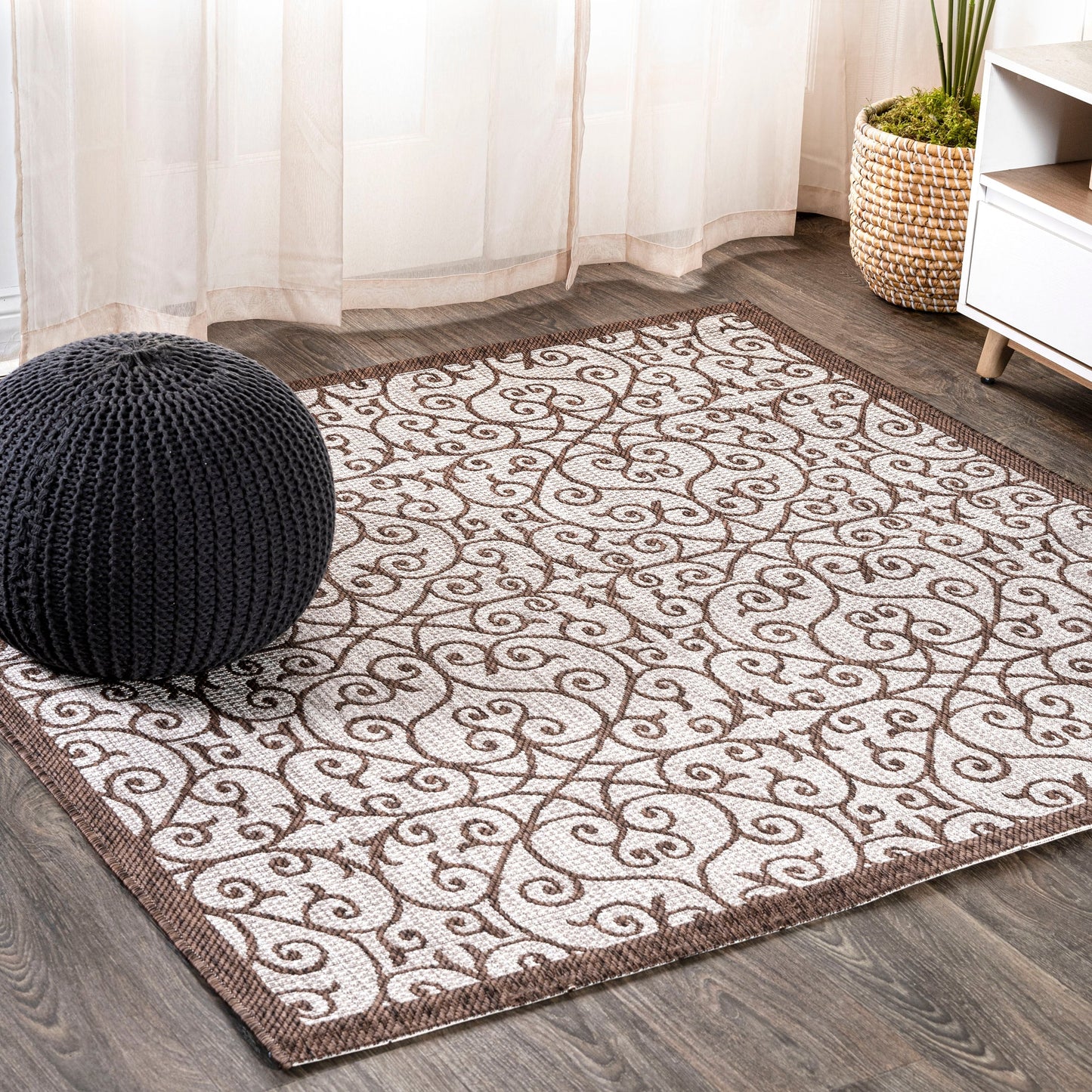 Tapis d'intérieur/extérieur texturé JONATHAN Y Ourika