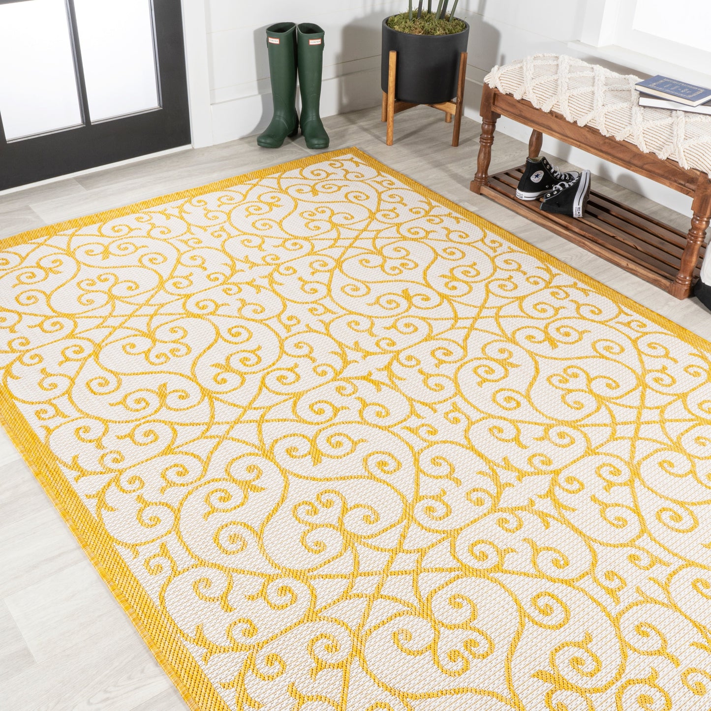 Tapis d'intérieur/extérieur texturé JONATHAN Y Ourika