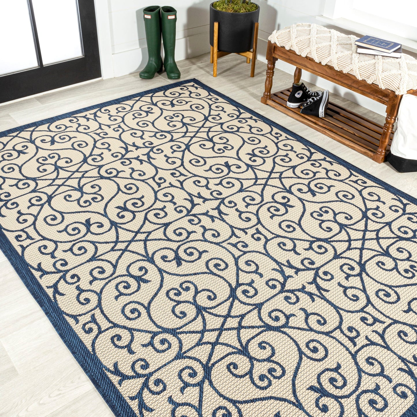 Tapis d'intérieur/extérieur texturé JONATHAN Y Ourika