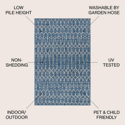 Tapis d'intérieur/extérieur à tissage géométrique marocain JONATHAN Y Trebol