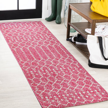 Tapis d'intérieur/extérieur à tissage géométrique marocain JONATHAN Y Trebol