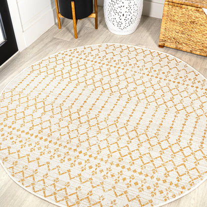 Tapis d'intérieur/extérieur à tissage géométrique marocain JONATHAN Y Trebol