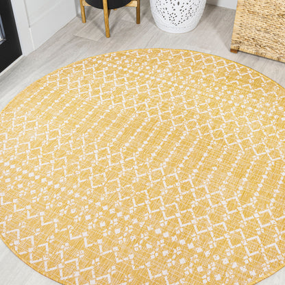 Tapis d'intérieur/extérieur à tissage géométrique marocain JONATHAN Y Trebol