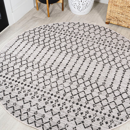 Tapis d'intérieur/extérieur à tissage géométrique marocain JONATHAN Y Trebol