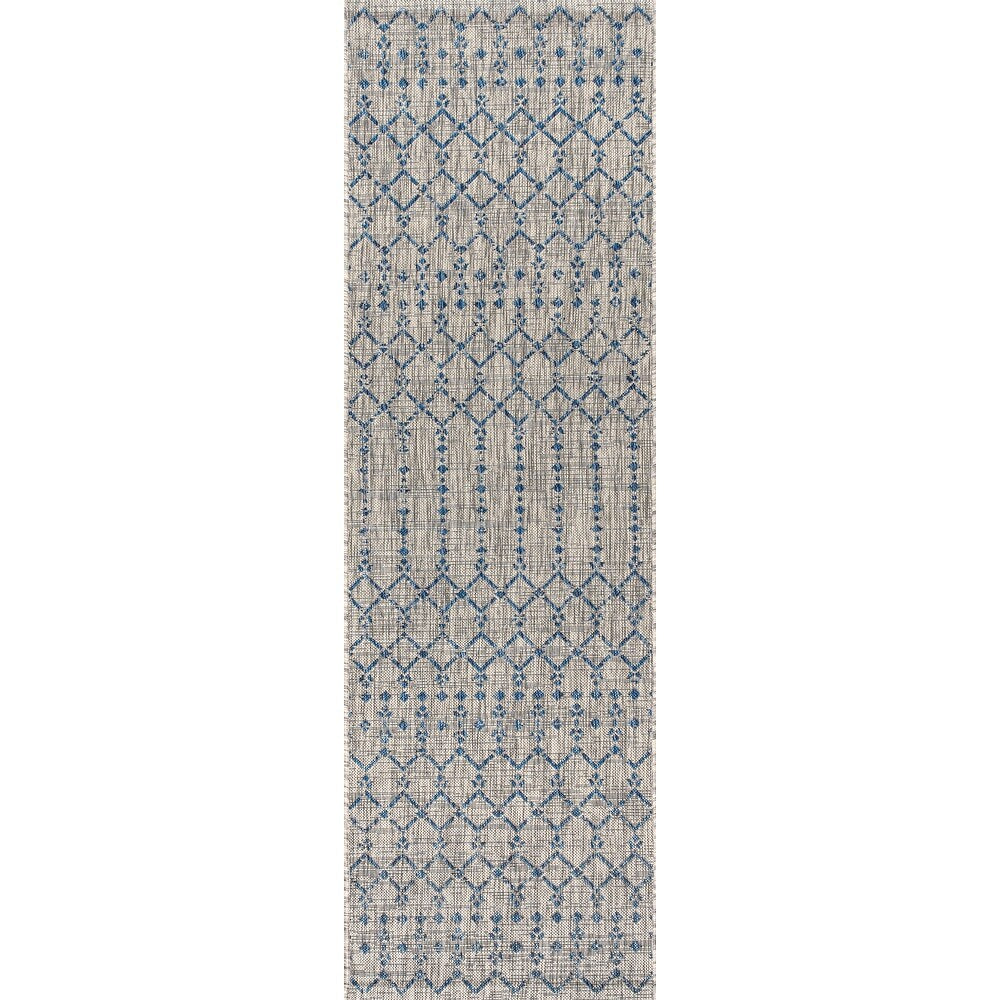 Tapis d'intérieur/extérieur à tissage géométrique marocain JONATHAN Y Trebol