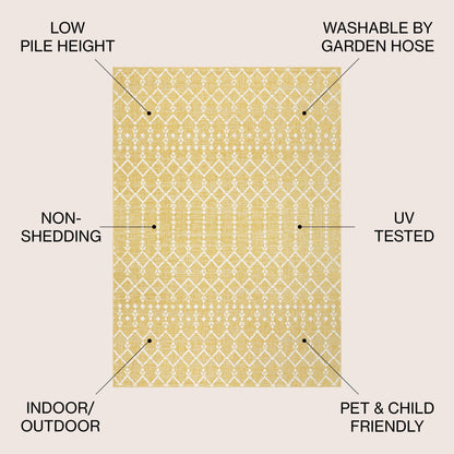 Tapis d'intérieur/extérieur à tissage géométrique marocain JONATHAN Y Trebol