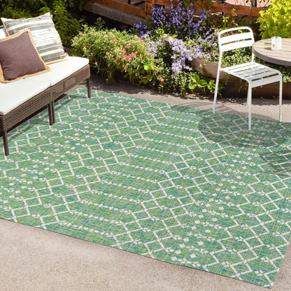 Tapis d'intérieur/extérieur à tissage géométrique marocain JONATHAN Y Trebol