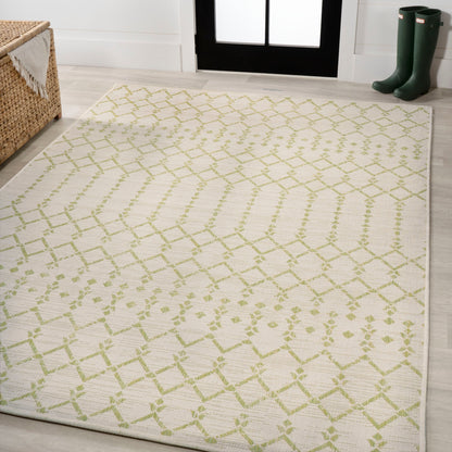Tapis d'intérieur/extérieur à tissage géométrique marocain JONATHAN Y Trebol