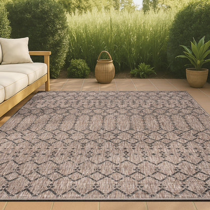 Tapis d'intérieur/extérieur à tissage géométrique marocain JONATHAN Y Trebol