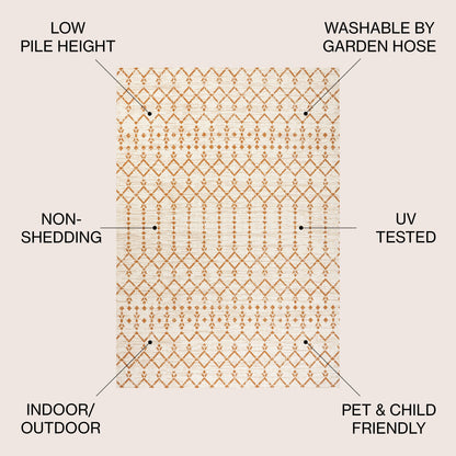 Tapis d'intérieur/extérieur à tissage géométrique marocain JONATHAN Y Trebol