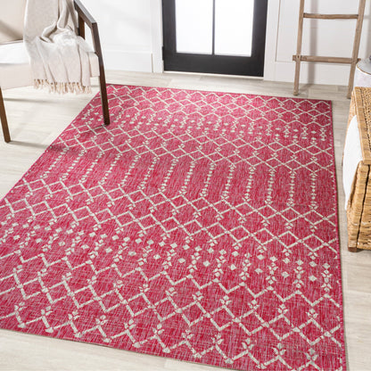 Tapis d'intérieur/extérieur à tissage géométrique marocain JONATHAN Y Trebol