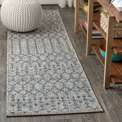 Tapis d'intérieur/extérieur à tissage géométrique marocain JONATHAN Y Trebol
