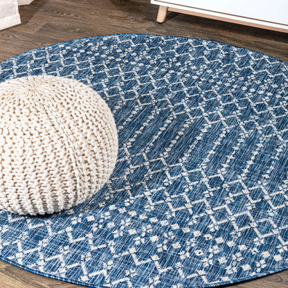 Tapis d'intérieur/extérieur à tissage géométrique marocain JONATHAN Y Trebol
