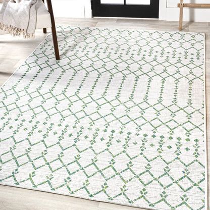Tapis d'intérieur/extérieur à tissage géométrique marocain JONATHAN Y Trebol
