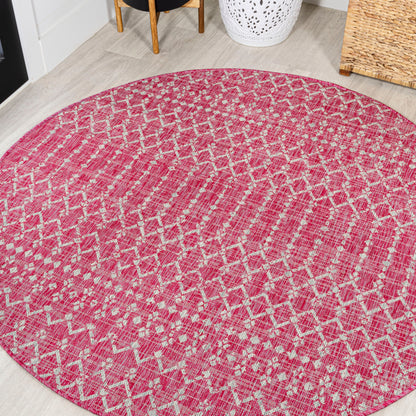 Tapis d'intérieur/extérieur à tissage géométrique marocain JONATHAN Y Trebol