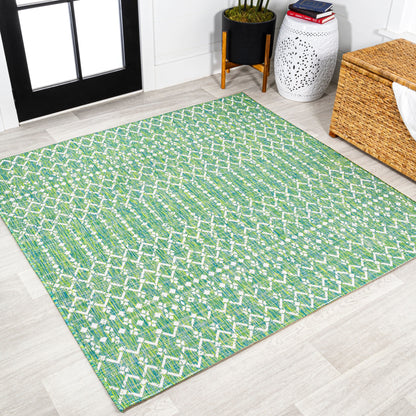 Tapis d'intérieur/extérieur à tissage géométrique marocain JONATHAN Y Trebol