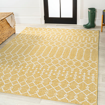 Tapis d'intérieur/extérieur à tissage géométrique marocain JONATHAN Y Trebol