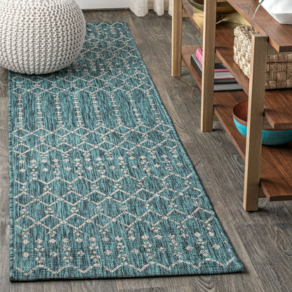 Tapis d'intérieur/extérieur à tissage géométrique marocain JONATHAN Y Trebol
