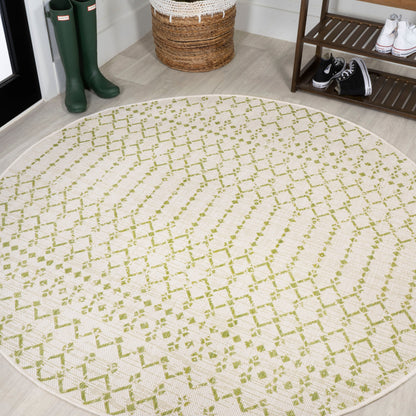 Tapis d'intérieur/extérieur à tissage géométrique marocain JONATHAN Y Trebol